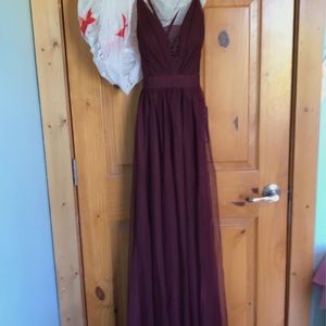 Burgundy Macy’s Prom Dress: size 9